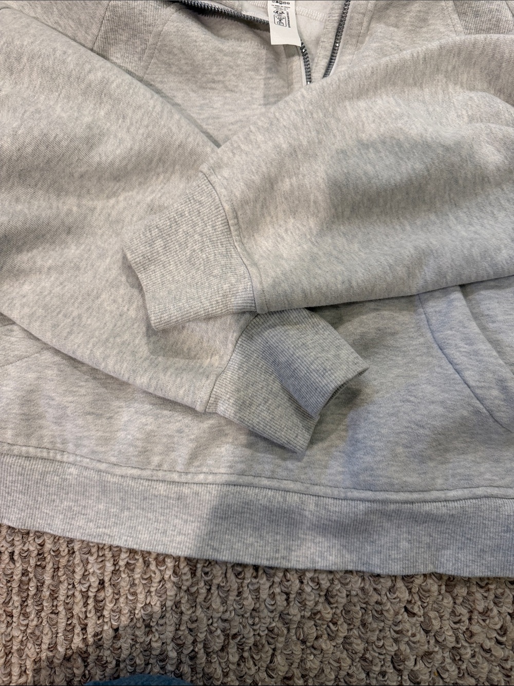 lululemon athletica Light Gray Half-Zip Cowl Hoodie Sweater - Picture 6 of 10